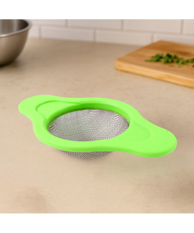Stainless Steel Mesh Strainer With Dual Handle Plastic Frame (1 Pc)