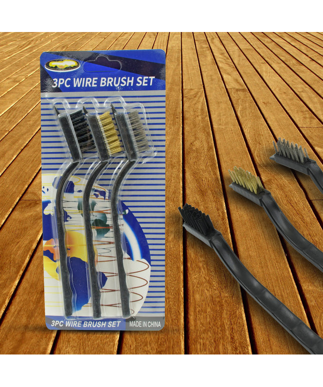 244 -3pcs Mini Wire Brush Set (Steelnylonbrass Brush)