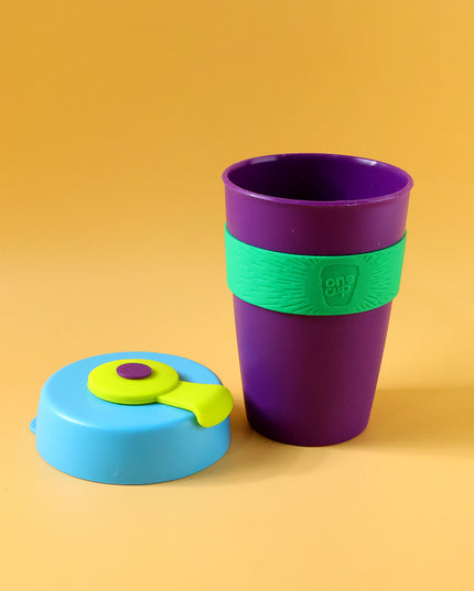 Reusable Colorful Travel Mug With Secure Silicone Lid (1 Pc 400 Ml)