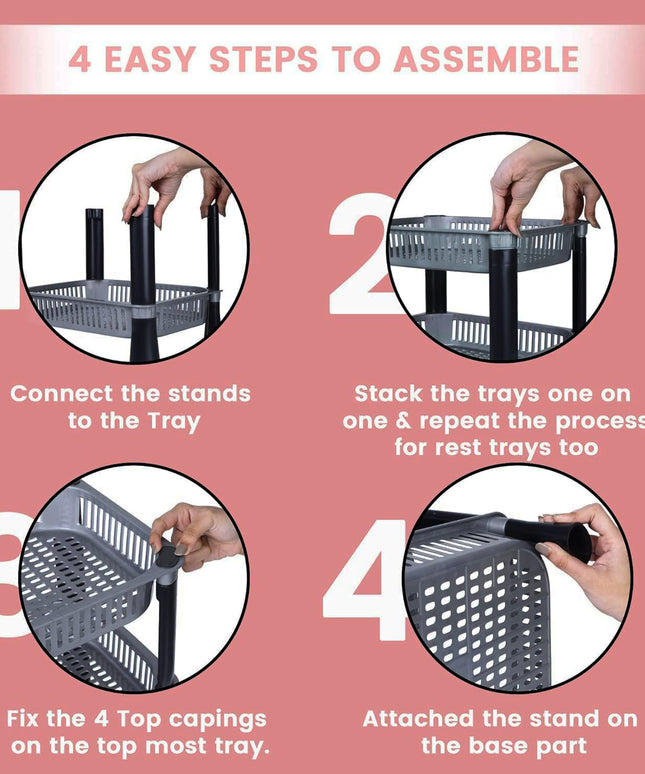 Apex 4-layer Small Multipurpose Plastic Storage Rack