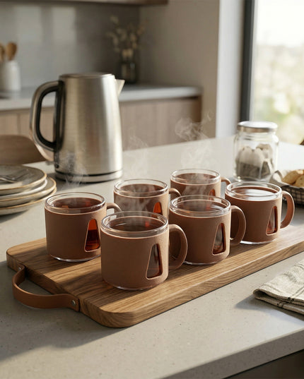Premium Round Tea Cup Set (6 Pc Set)