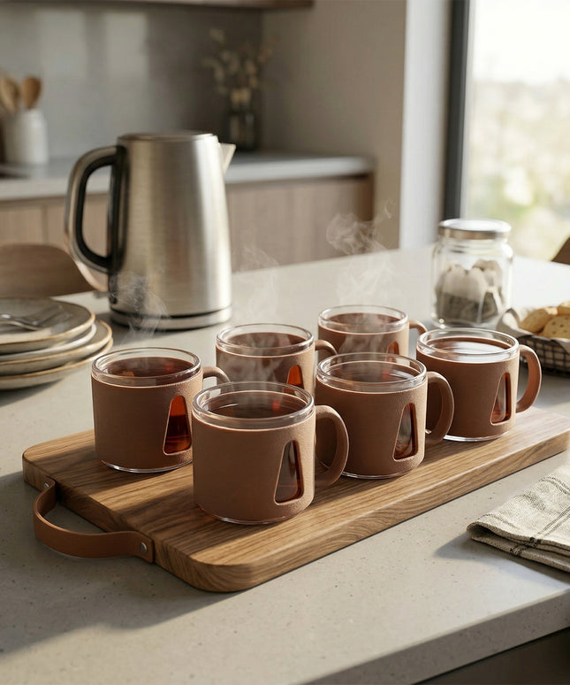 Premium Round Tea Cup Set (6 Pc Set)