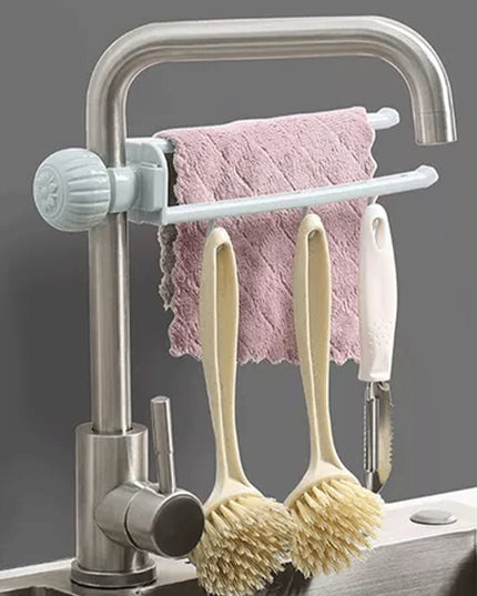 Multipurpose Sink Faucet Hanging Towel  Cleaning Tool Holder (1 Pc )