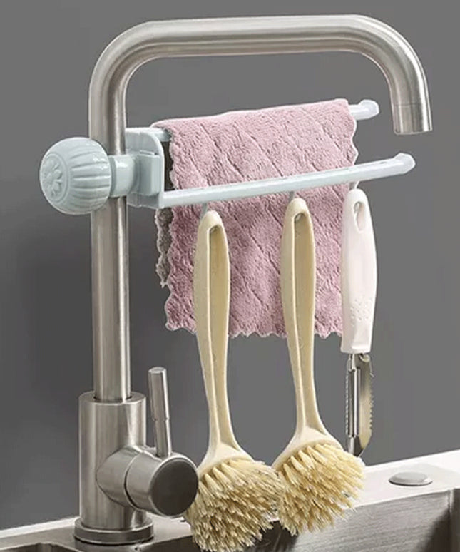 Multipurpose Sink Faucet Hanging Towel  Cleaning Tool Holder (1 Pc )