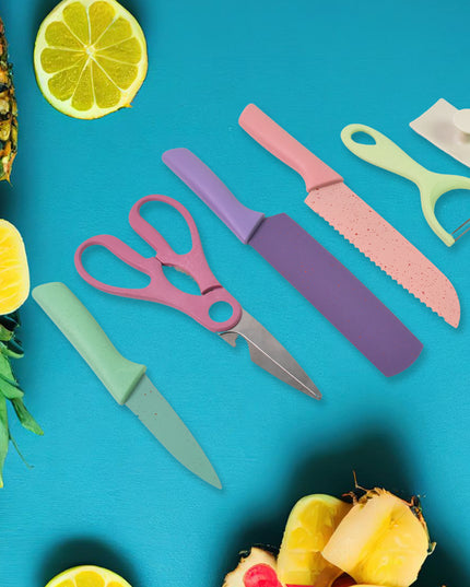 Professional Colorful Kitchen Knives Set (6 Pcs Set)