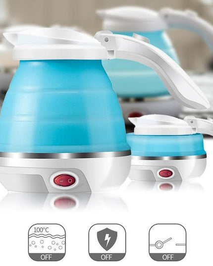 2137 Silicone Foldable Collapsible Electric Water Kettle Camping  Boiler