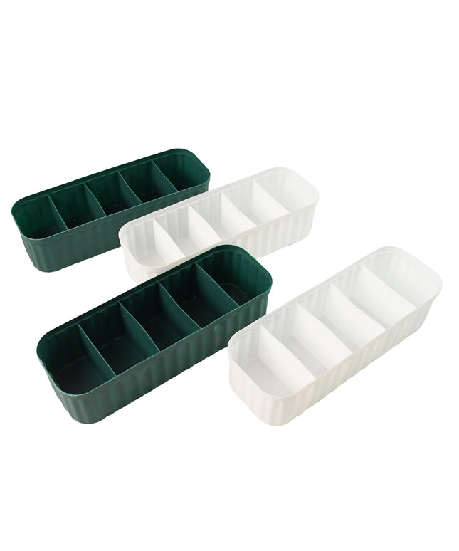 236 5-compartments Sockshandkerchiefunderwear Storage Box Socks Drawer Closet Organizer Storage Boxes (Pack Of 4)