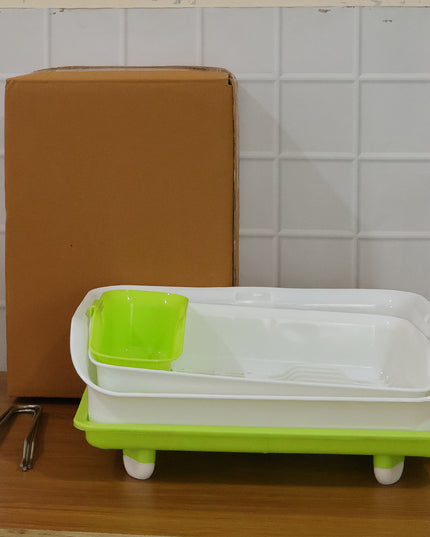 Prexo 2 Layer Kitchen Dish Drying Rack With Drain Tray (1 Set)