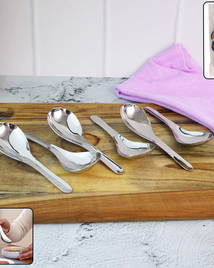 Apex Premium Stainless Steel Soup Spoon Set  6 Pieces