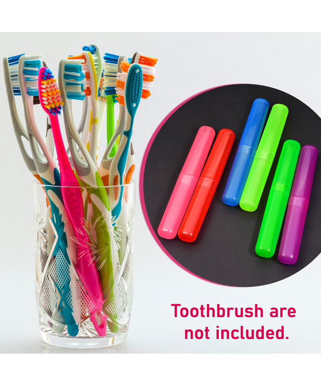 4969 6pc Plastic Toothbrush Cover Anti Bacterial Toothbrush Container- Tooth Brush Travel Covers Case Holder Cases