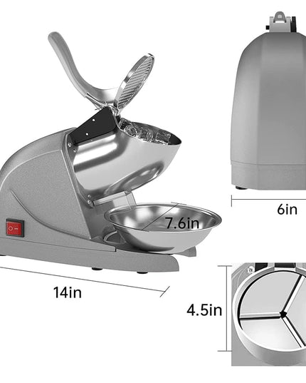 Electric Ice Crushing Machine With Stainless Steel Bowl 1 Set