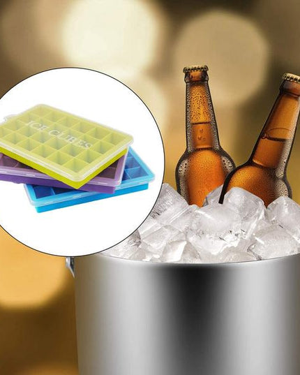 1144  Silicone Ice Cube Trays 24 Cavity Per Ice Tray Multicolour
