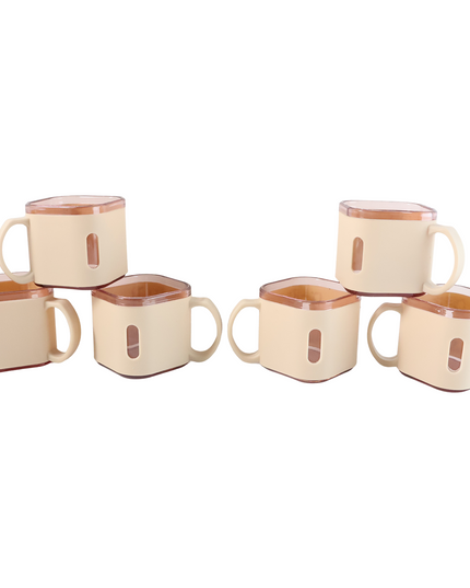 Premium Square Shape Tea Cup Set  6-piece (150 Ml)