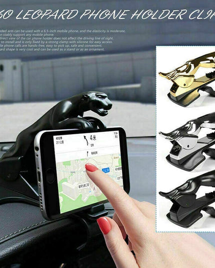 6469 Jaguar Leopard Shape Plastic Phone Clip Mobile Phone Holder For Car Use