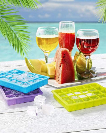 1144  Silicone Ice Cube Trays 24 Cavity Per Ice Tray Multicolour