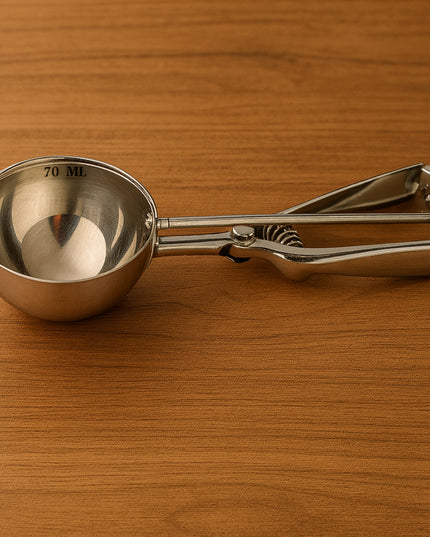 Premium Stainless Steel Ice Cream Scoop With Trigger Release Approx 70 Ml Capacity