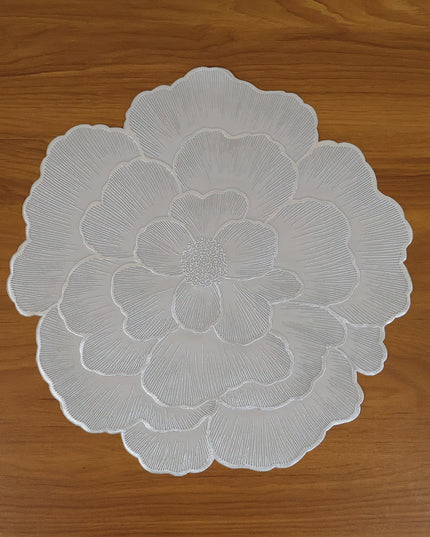 Round Floral Design Pvc Table Mat 1 Pc 36x36 Cm