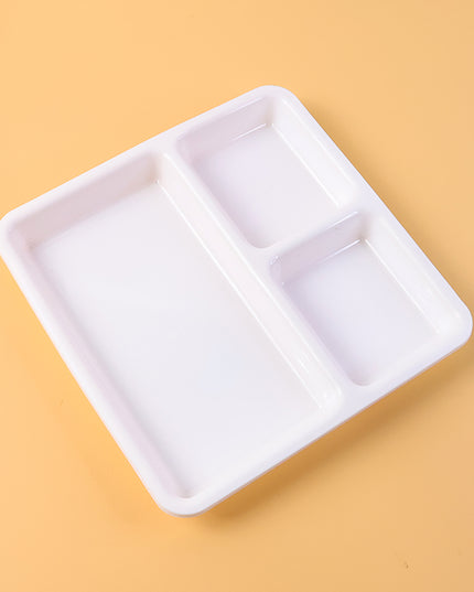 Plastic 3-compartment Plate For Meal Serving