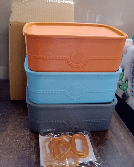 3-piece Plastic Multipurpose Storage Basket Bin Set With Handle (3 Pcs Set)