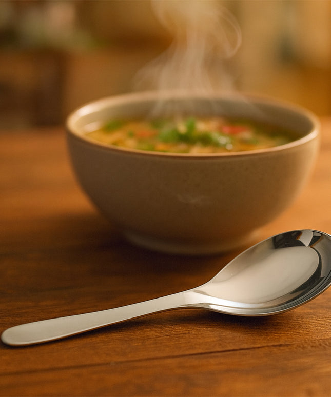 Apex Premium Stainless Steel Soup Spoon Set  6 Pieces