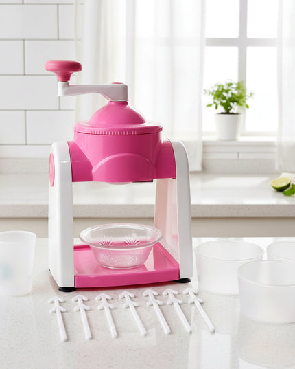 Manual Ice Crusher Machine (1 Set Pink Color)