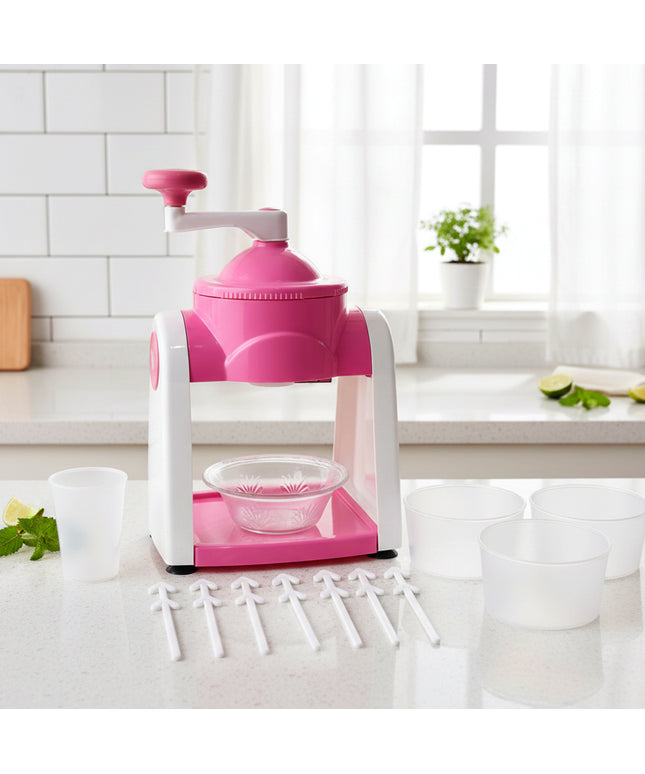 Manual Ice Crusher Machine (1 Set Pink Color)