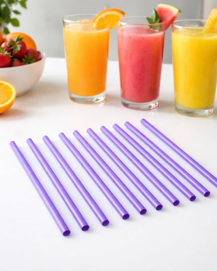 Reusable Plastic Drinking Straws Pack Of 10