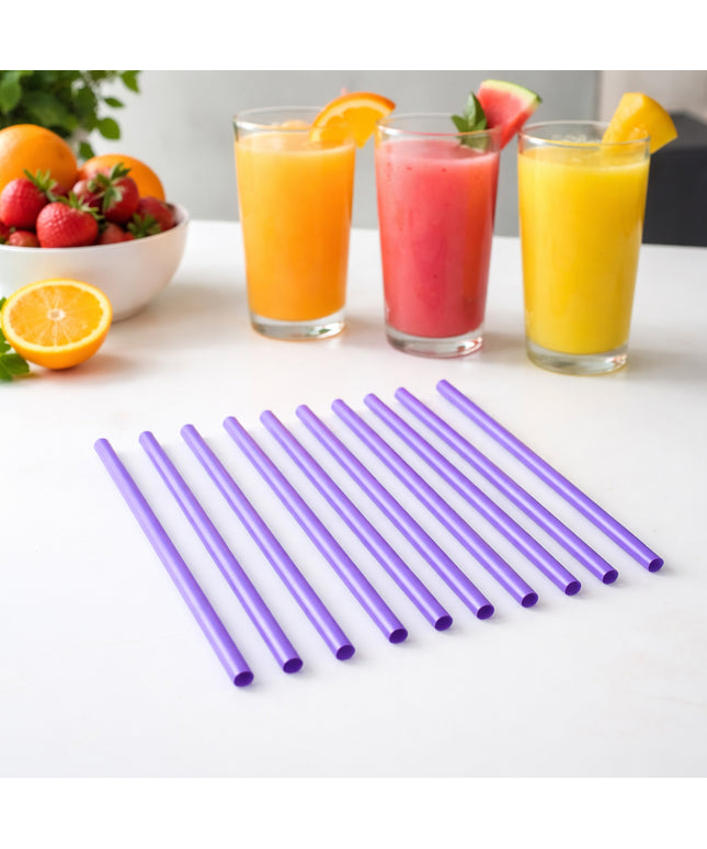 Reusable Plastic Drinking Straws Pack Of 10