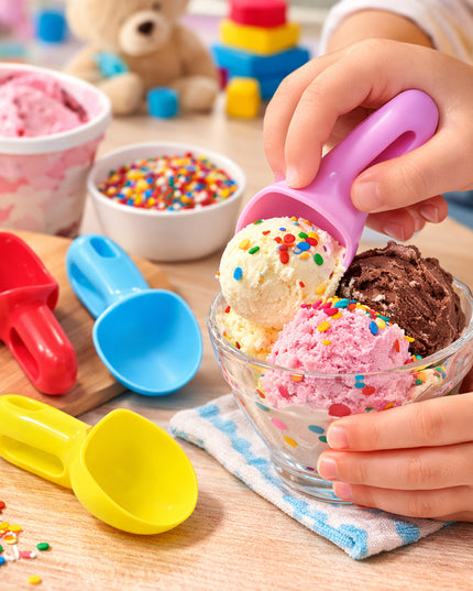 Plastic Ice Cream Scoop Set (4 Pc)