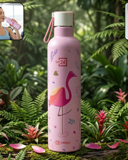 Pexpo Oslo Art Printed Insulated Stainless Steel Water Bottle - 750 Ml