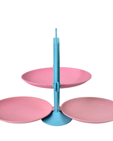 Foldable Fruit Plate Candy Dish  Multi Use Mirror Shape Dried Fruit Tray (1 Set)