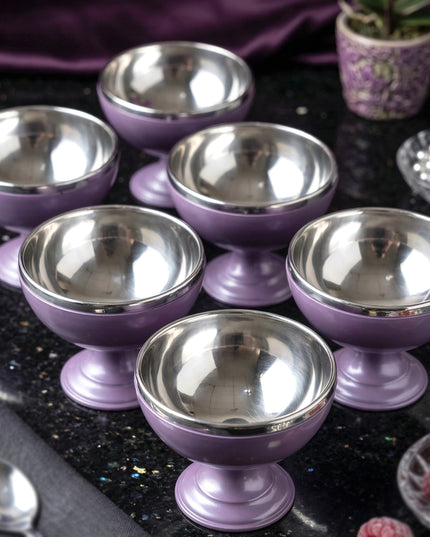 6 Pc Stainless Steel Dessert Bowl Cup Set With Stand