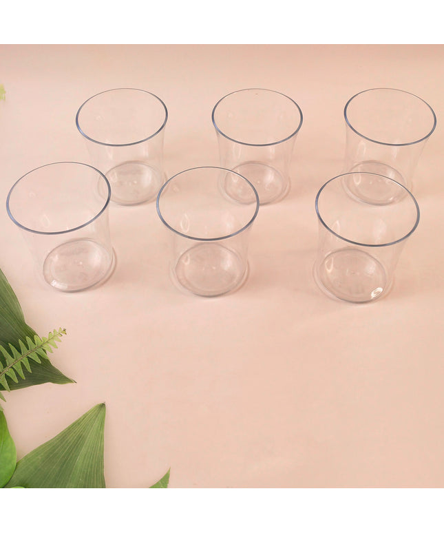 Apex Welcome Plastic Glass Set For Daily Use  Set Of 6