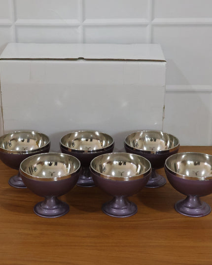 6 Pc Stainless Steel Dessert Bowl Cup Set With Stand