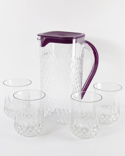 Supermom Roma Plastic Jug With Glasses Combo Set (5 Pc)