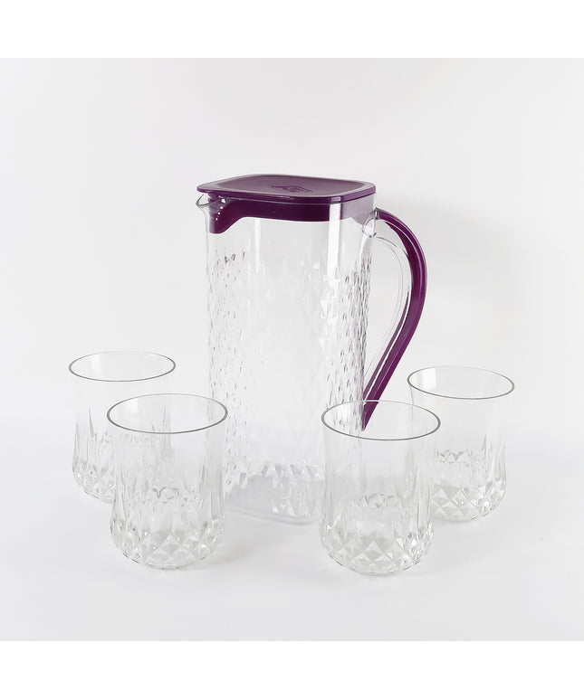 Supermom Roma Plastic Jug With Glasses Combo Set (5 Pc)