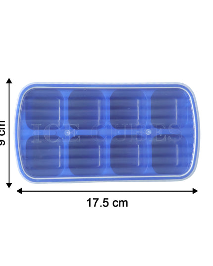 Multipurpose Square Ice Cube Tray With Lid (1 Pc 17x9 Cm 8 Grid)