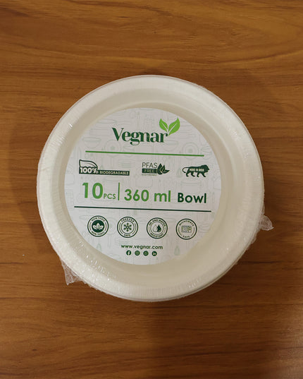 Vegnar Disposable Food Serving Bowl Set Of 10 Pieces 360 Ml Capacity