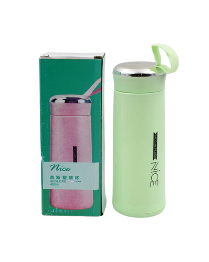 6955 Outdoor Sport Water Bottle 400ml Leak Proof Bpa-free For Travel Cold And Hot Water Glass Water Bottle With Daily Water Intake For Gym And Children (Moq -100 Pc)