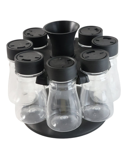 8 In 1 Revolving Plastic Spice Rack Set With Rotating Stand