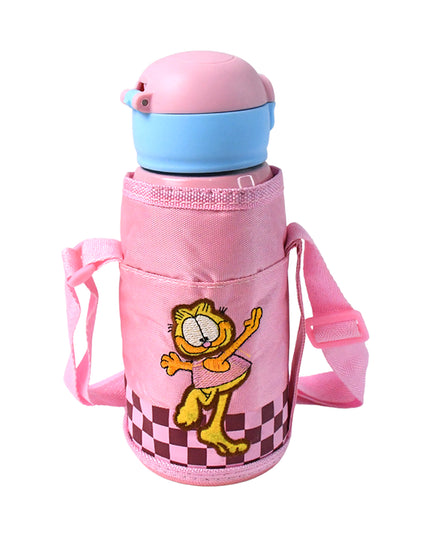 Thermos Steel Double Wall Vacuum Bottle With Cover  Strap 600ml Approx