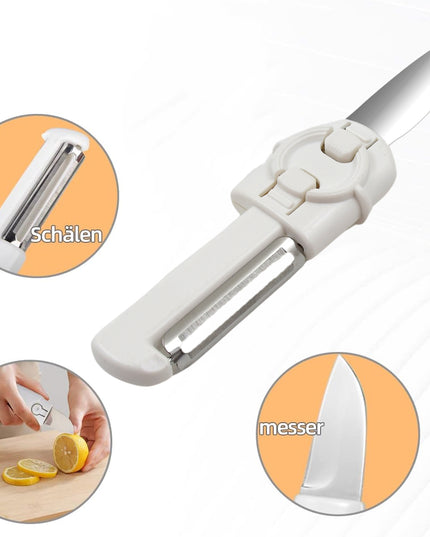 Dual-use Knife And Peeler 2-in-1 Stainless Steel Blades Wiith Case (1 Pc)