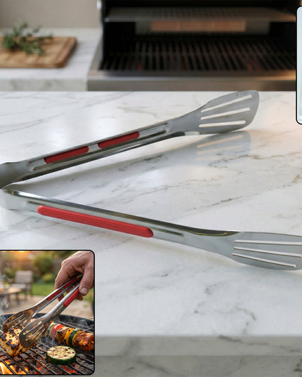 Stainless Steel Multi Purpose Kitchen Tongs With Anti Slip Grip (1 Pc)