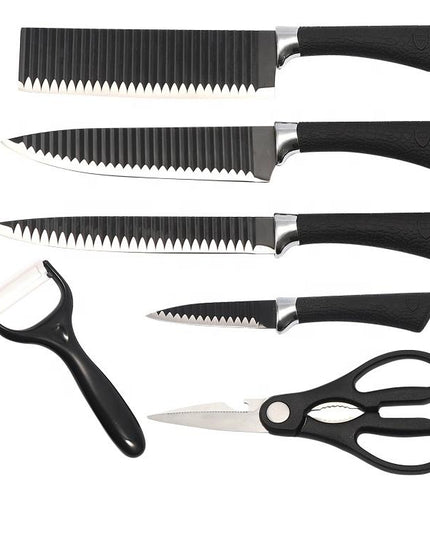 2285 Stainless Steel Knife Set With Chef Peeler And Scissor (6 Pieces)