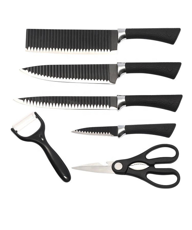 2285 Stainless Steel Knife Set With Chef Peeler And Scissor (6 Pieces)